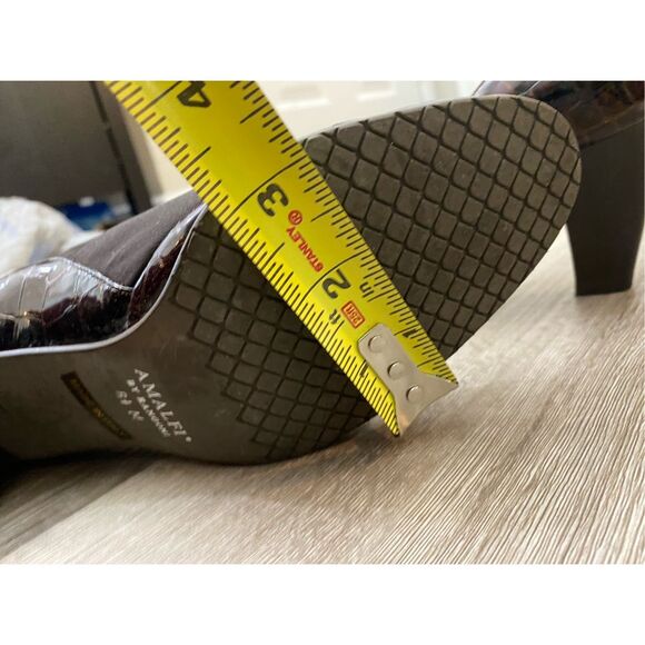 Amalfi by Rangoni Brown Animalprint Colorblock Heels Pumps, Size 8.5, MSRP $265 - Picture 8 of 9